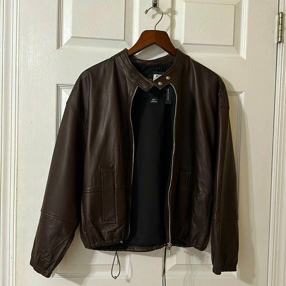 Club Monaco Genuine Leather Bomber Jacket Size M. - Picture 1 of 6